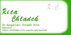 rita chladek business card